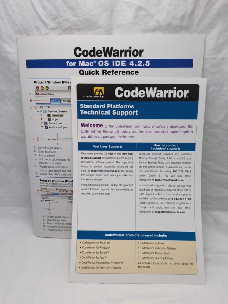 Code Warrior 7.0 For Mac OS And Windows Metroworks Software
