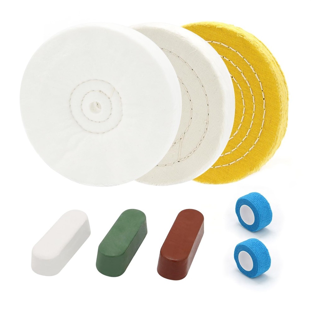 8-inch Buffing Polishing Wheels Set for Bench Grinders - 3PCS Kit
