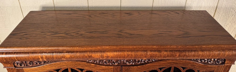 Antique Oak Two-Door Bookcase