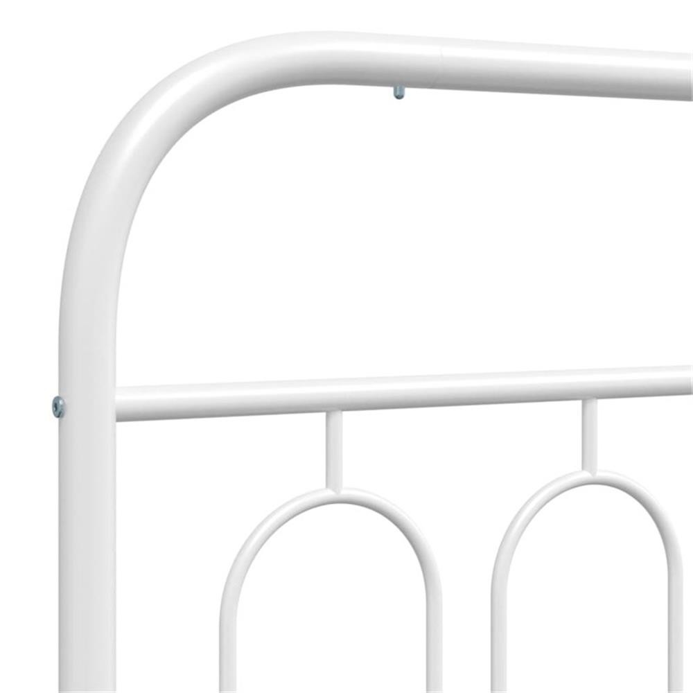 Bowery Hill Rectangular Modren Steel Twin Bed Frame in White