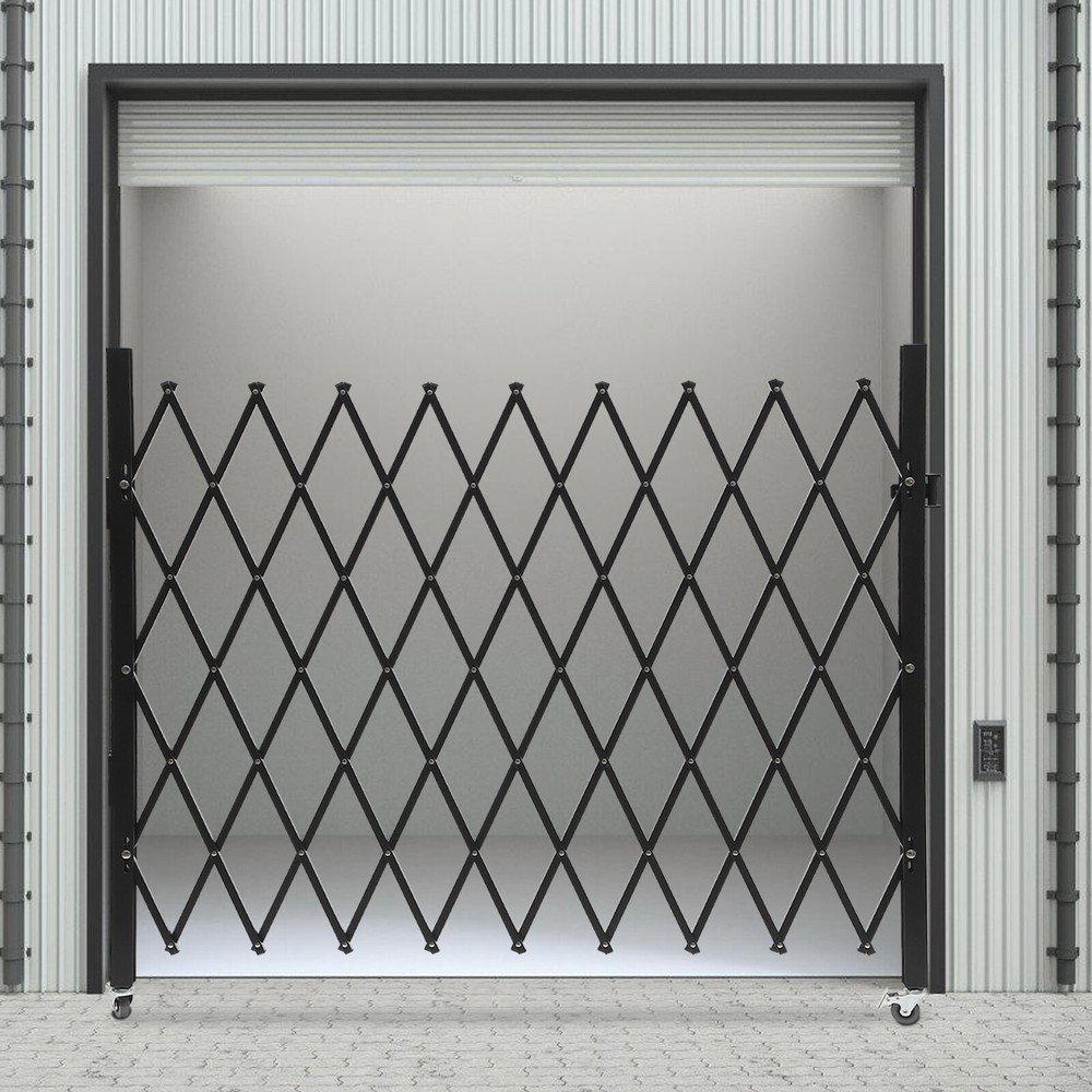 Expandable Folding Security Gate - Wall Mounted, 48" x 71" for Versatile Use