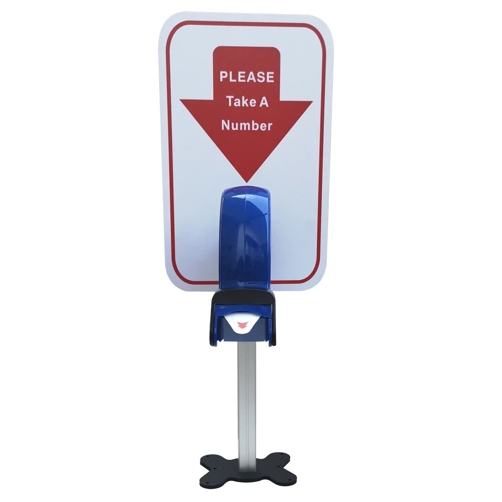 Queue Calling System with Next control button can add the number one by one Blue