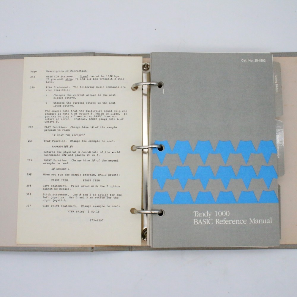 Vintage Tandy 1000 BASIC, MS-DOS, Multiplan Worksheet Reference Manuals, 1983/84