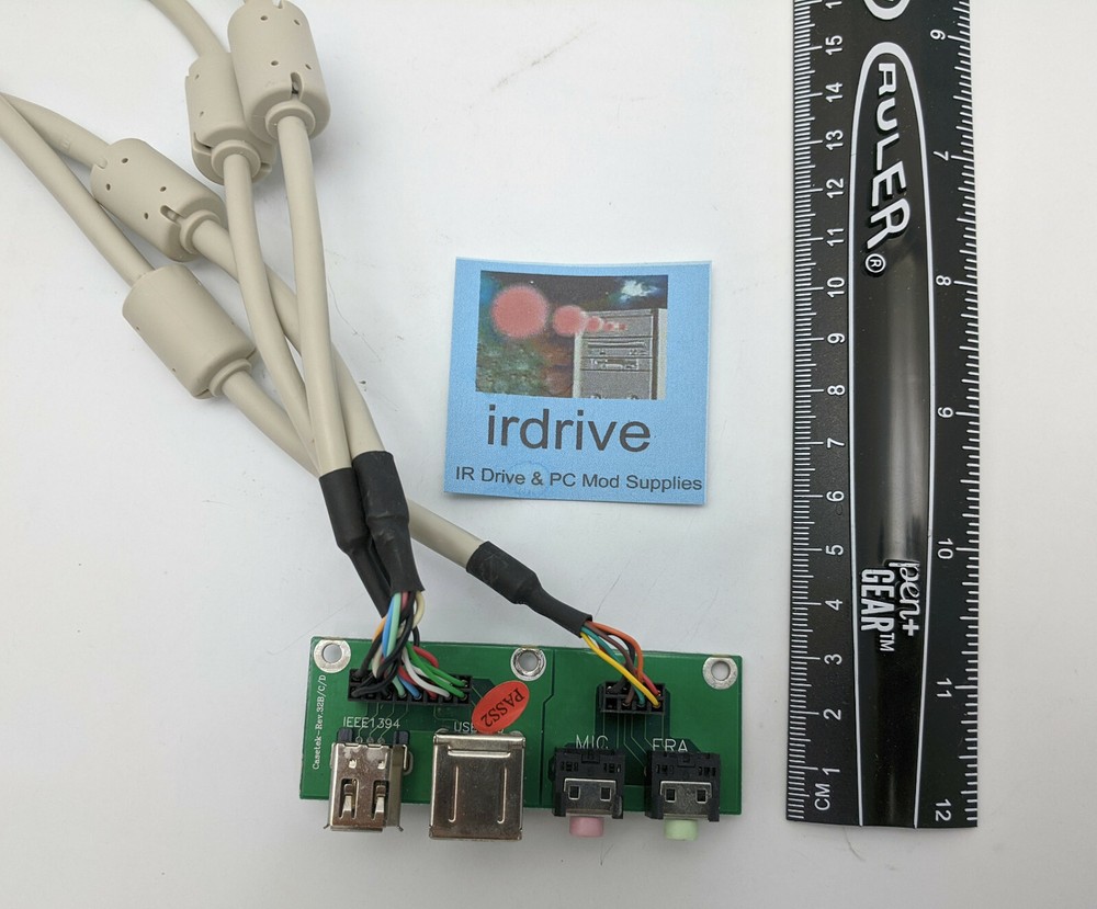 PC Tower Case Front Panel PCB Port Assembly: 2x USB 2.0/Audio/MIC/Firewire Cable