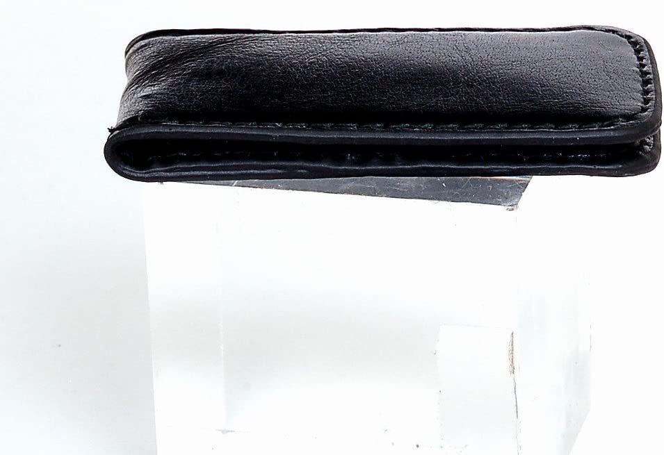 Black Leather Magnetic Money Clip
