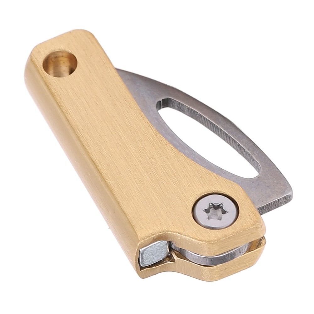 Brass Mini Knife Foldable Multifunction Keychain Tiny Knife For Package Openning