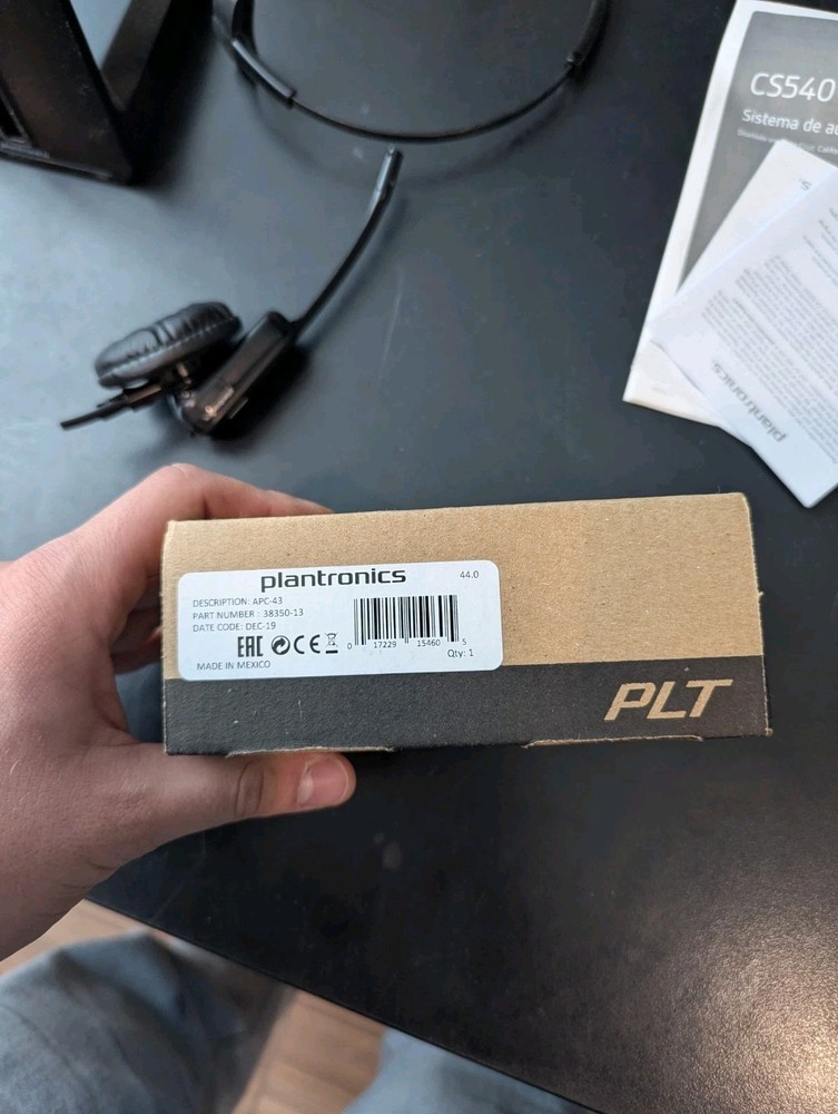 PLANTRONICS Poly CS540 Wireless 6.0 DECT Headset Black - (Tested)