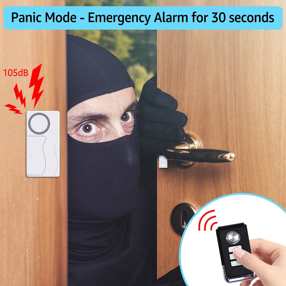 Battery Powered Wireless Remote Door Alarm, Home Security Doorbell Chime System