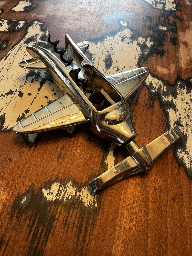 GODINGER SILVER ART Airplane Self Pull Cork Screw Silver
