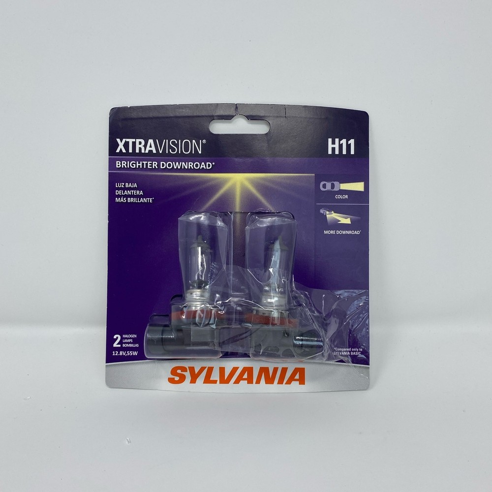 SYLVANIA H11 XtraVision Halogen Headlight Bulbs 2-Pack - Clear, H11