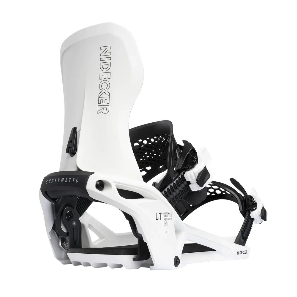 Nidecker LT Supermatic Snowboard Bindings, White, X-Large