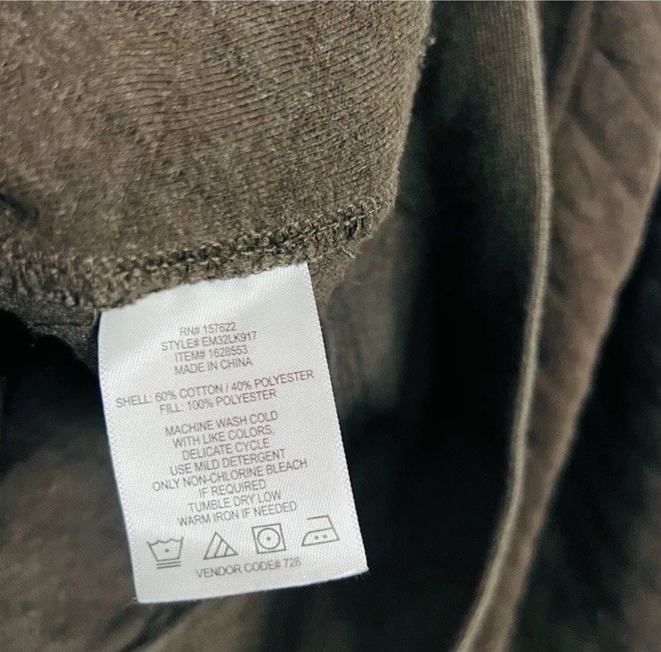 Eddie Bauer Brown Quilted 1/4 Snap Button Pullover Medium