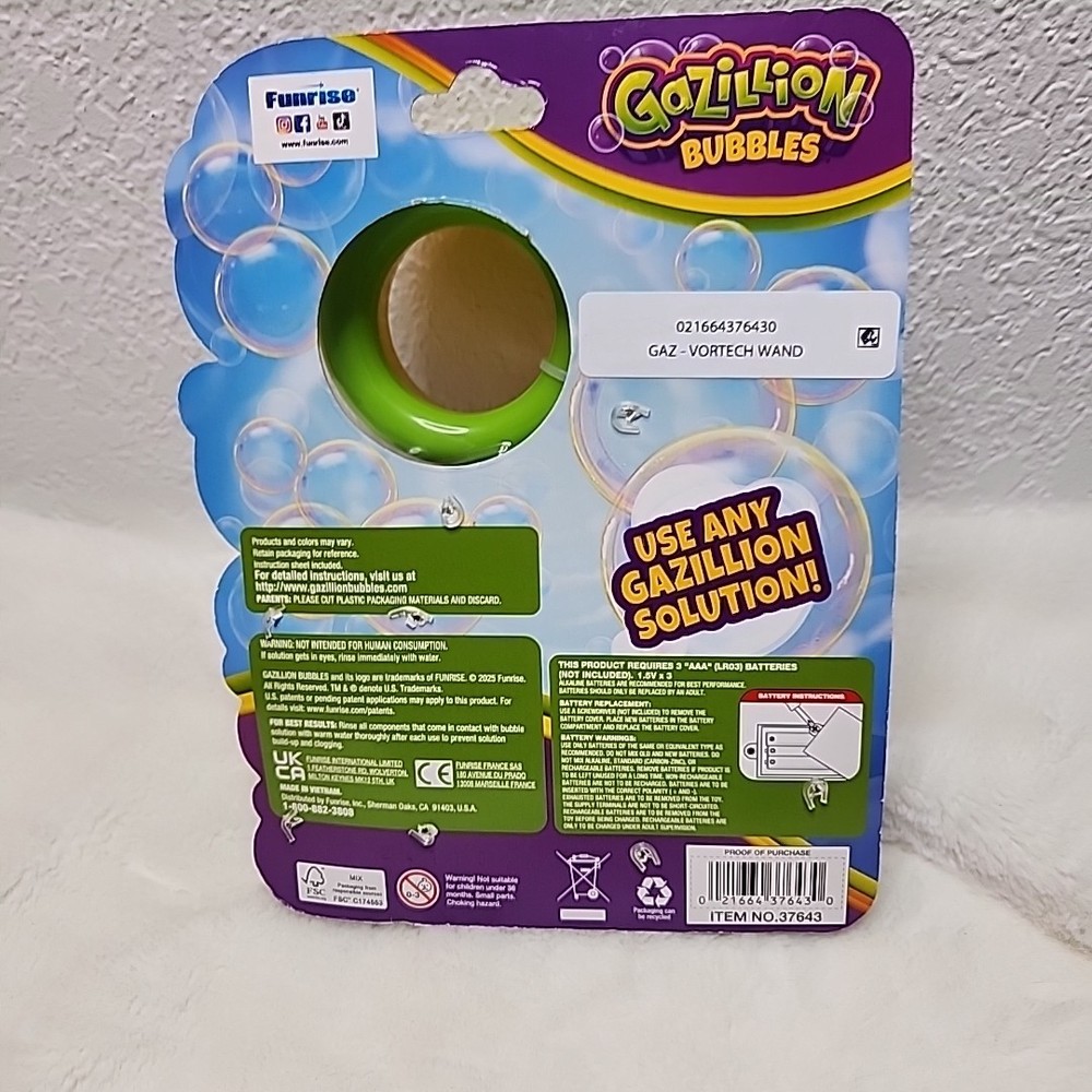 Vortech Wand Gazillion Bubbles Includes 4oz Bubble Solution NEW IN PACKAGE