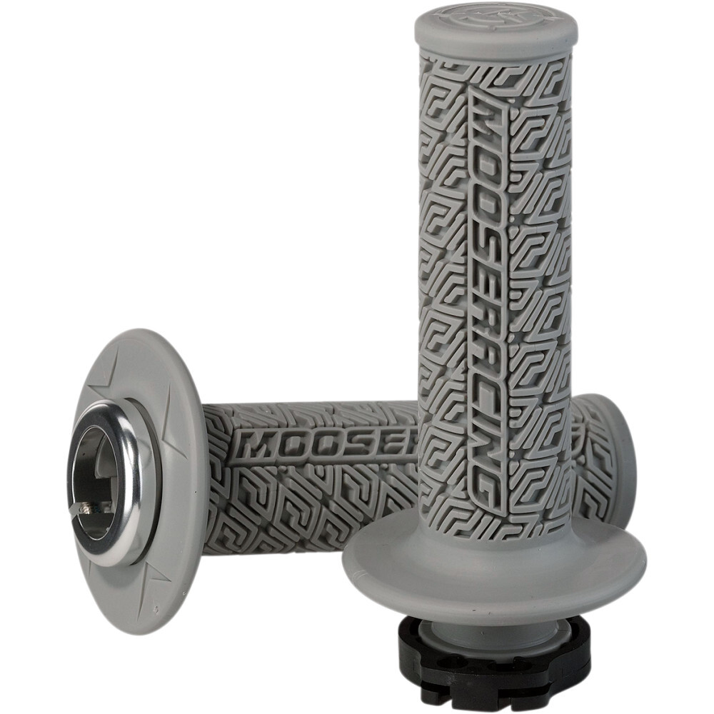 Moose Racing Gray/Silver Moose Lock-On Grips | B36MRG-S
