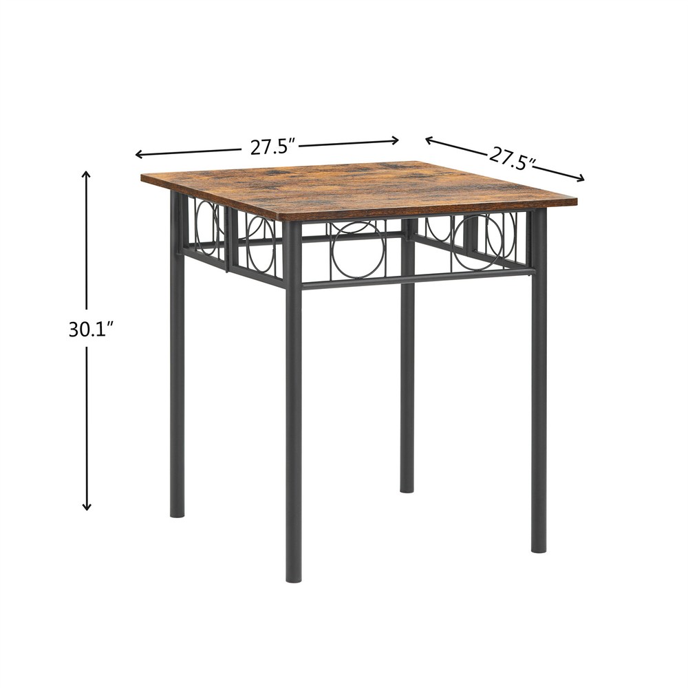 Dining Table Wood Square Table Home Kitchen Dining Room Table with Metal Frame