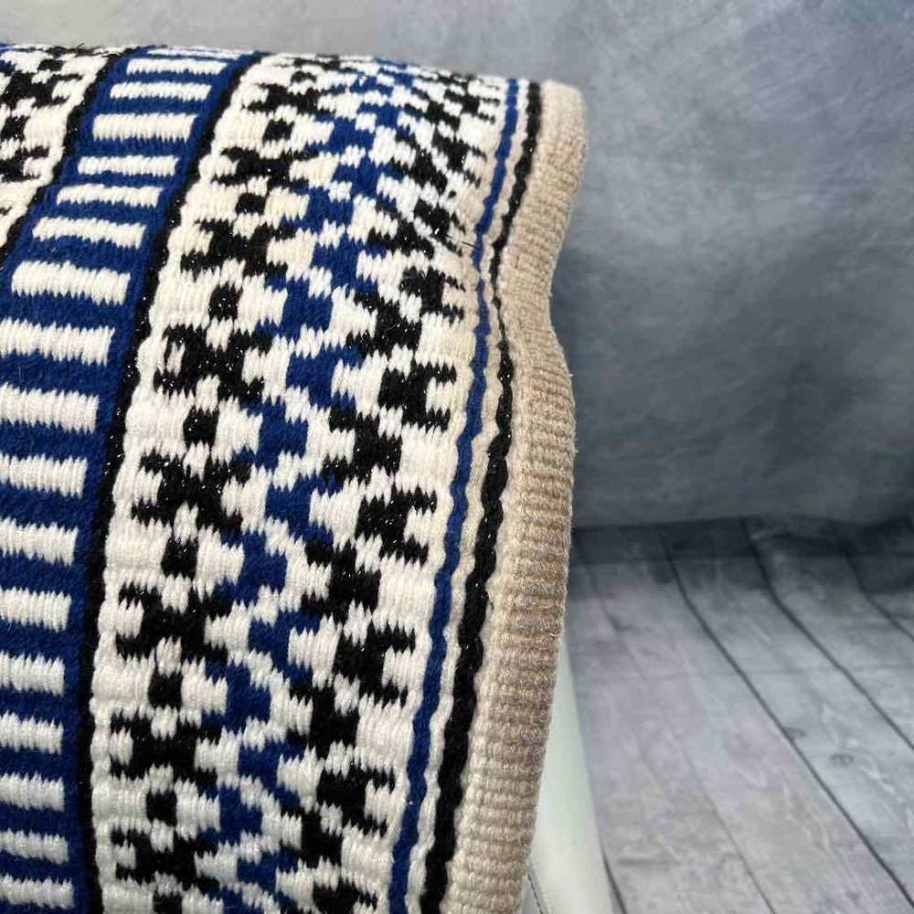 White & Blue Western Show Blanket