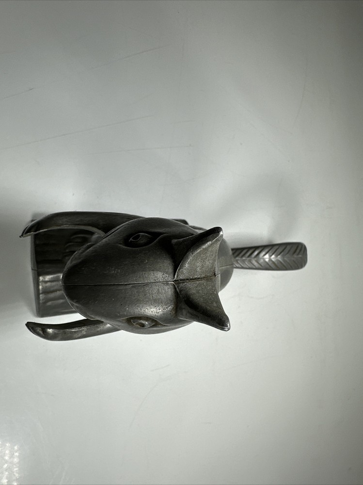 Unique Vintage Cast Aluminum Metal Squirrel Nutcracker, 6" Tall