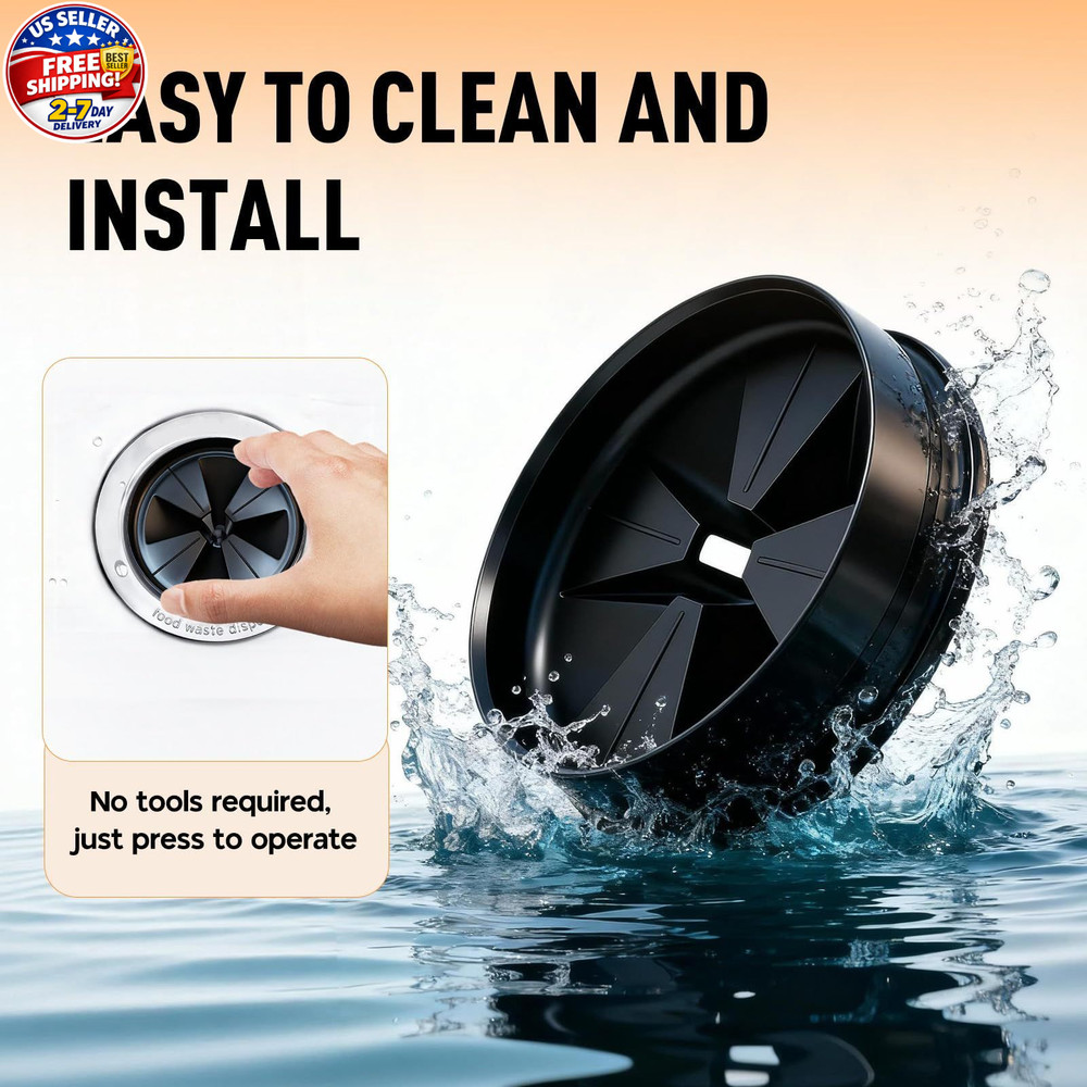 2pc Garbage Disposal Splash Guard 3 3/8" for InSinkErator Evolution 3 3/8", Blac