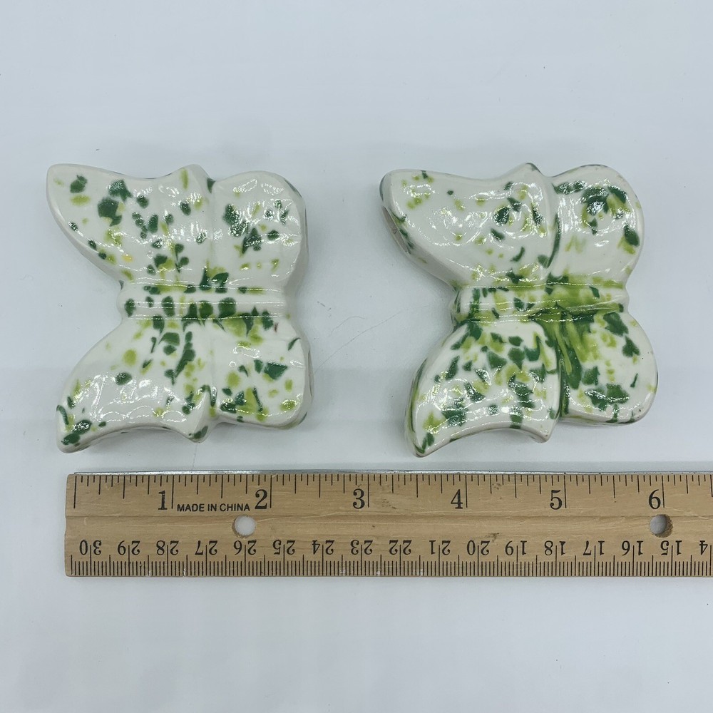 Vintage Ceramic Macrame Beads Butterfly