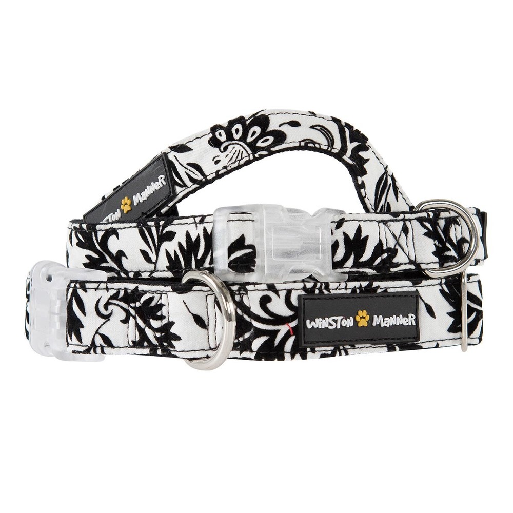 black and white chic dog collar EXTRA SMALL