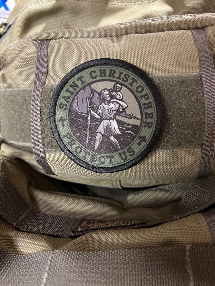 St Christopher Medal Morale Patch for Militay Airsoft Gear