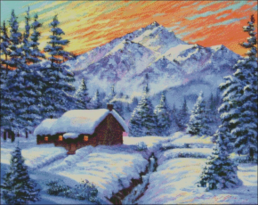 Chart Needlework Crafts DIY - Counted Cross Stitch Patterns - Christmas Morning