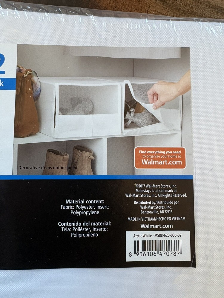 Mainstay Collapsible 2 Pack Shoe Organizers Fabric