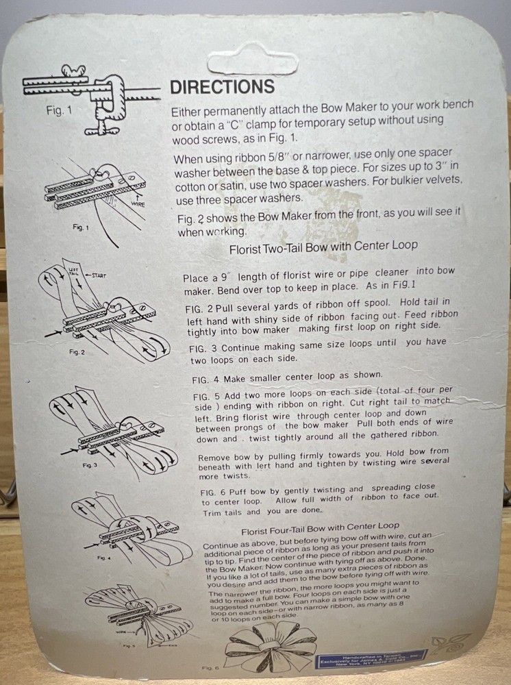 The Bobby Bow Maker Vintage Craft Projects Tool 1984