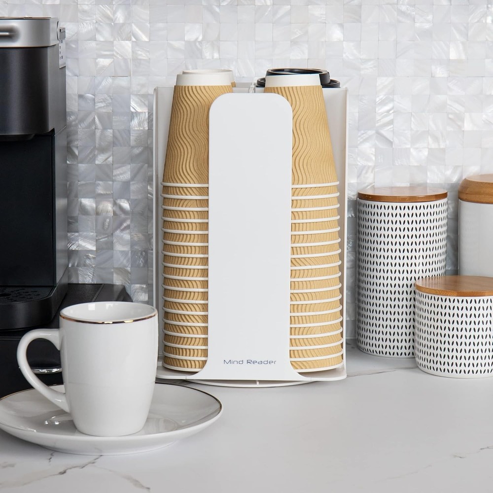 Cup and Lid Carousel Countertop Organizer White