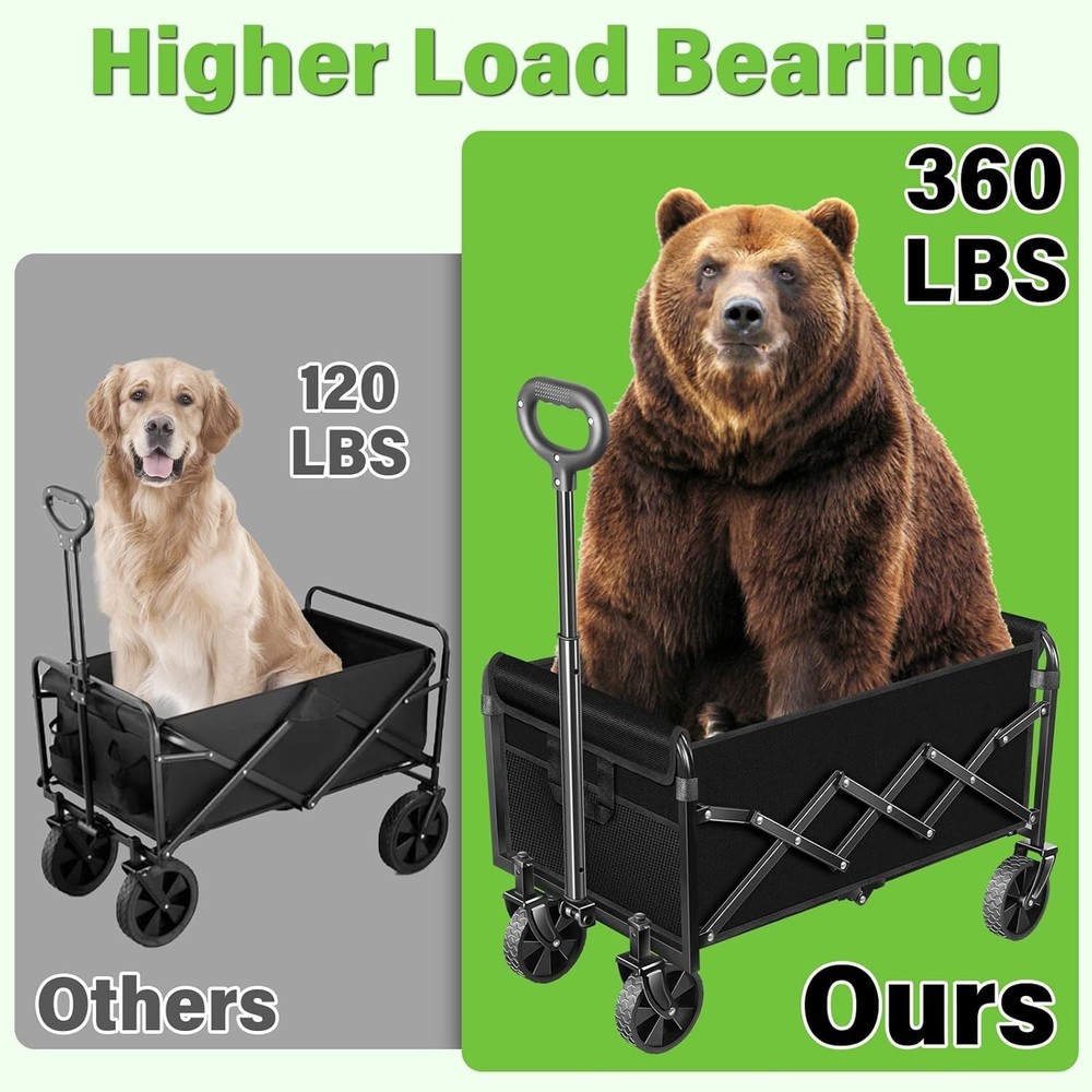 Wagons Carts Foldable Collapsible Wagon Cart W/ Wheels – Folding Foldable Wagon