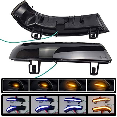 Dynamic LED Side Mirror Turn Signal Light Indicator blinker For VW Blue+Yellow