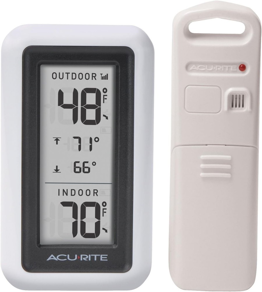 Digital Thermometer with Indoor Outdoor Temperature, White