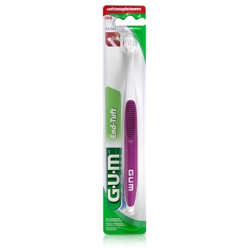 GUM End Tuft Toothbrush - Extra Small Head for Hard-to-Reach Assorted Sizes