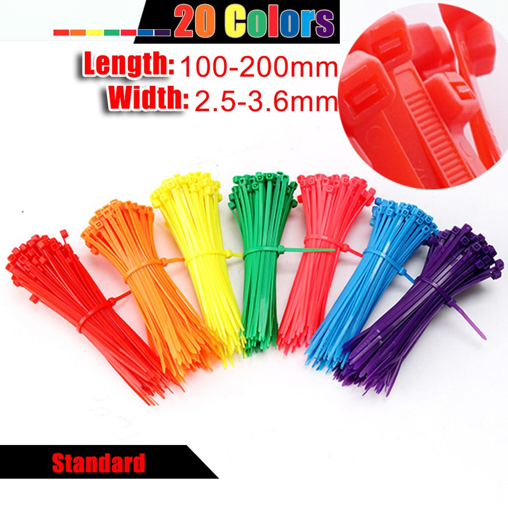 Colorful Wire Cable Zip Ties Wraps Small Nylon Plastic 2.5mm 3.6mm Width Strong