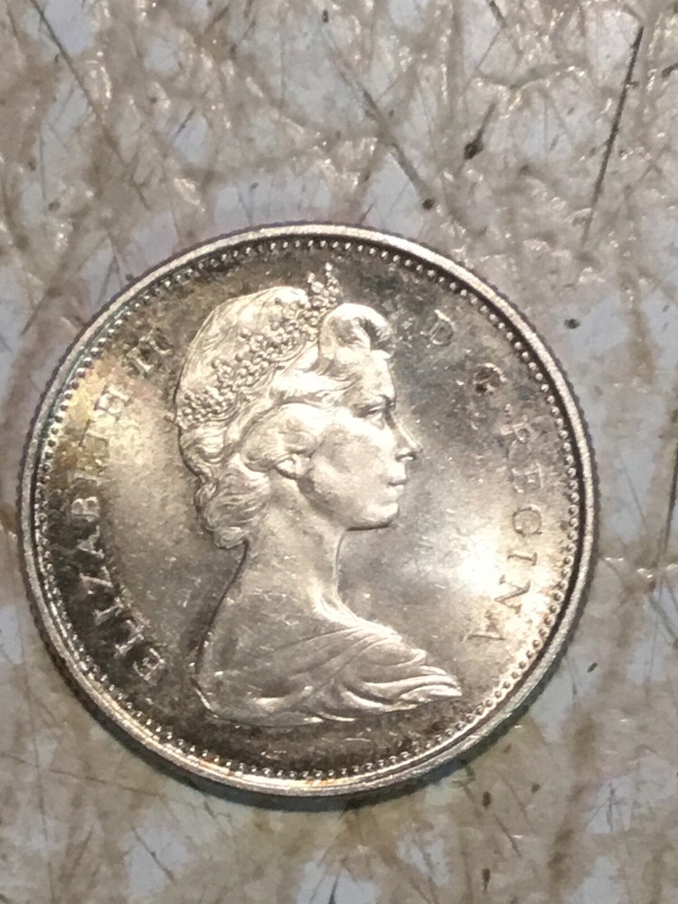Canada Currency 25 Cents 1966 Silver Coin