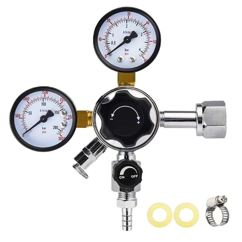 CGA320 Keg Regulator, Quick Disconnect CO2 Kegerator Regulator with Pressure ...