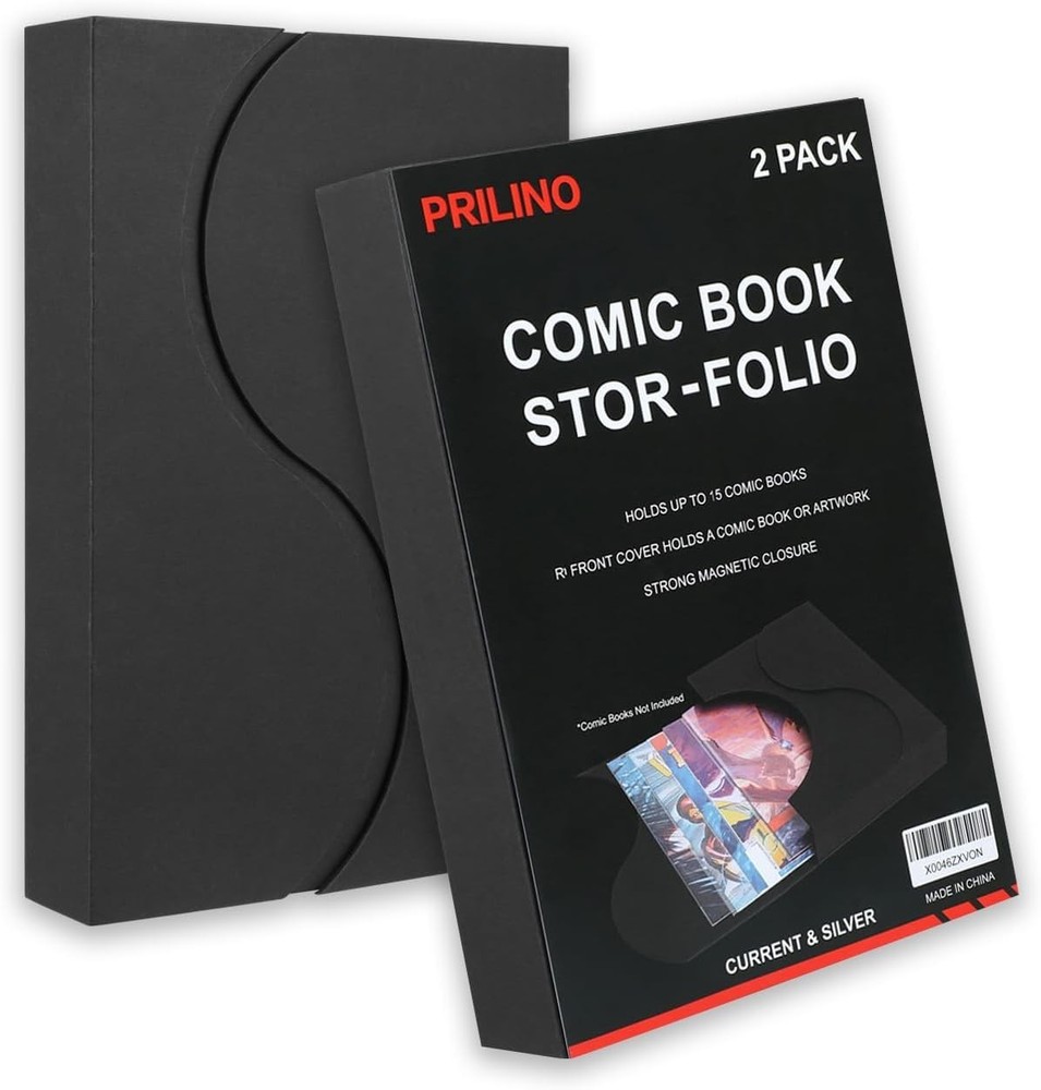 Portable Black Comic Folio 2-Pack: Lightweight, Magnetic, Silver Age Ready