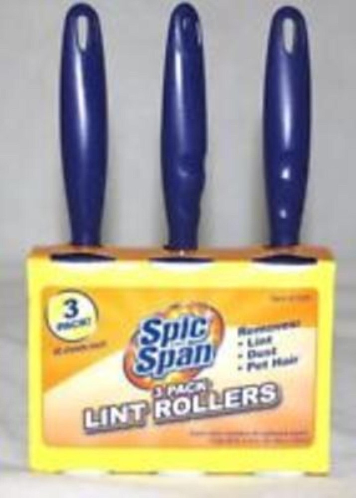 LINT ROLLERS SPIC & SPAN 3 PACK 40 SHEETS EACH - 120 TOTAL SHEETS