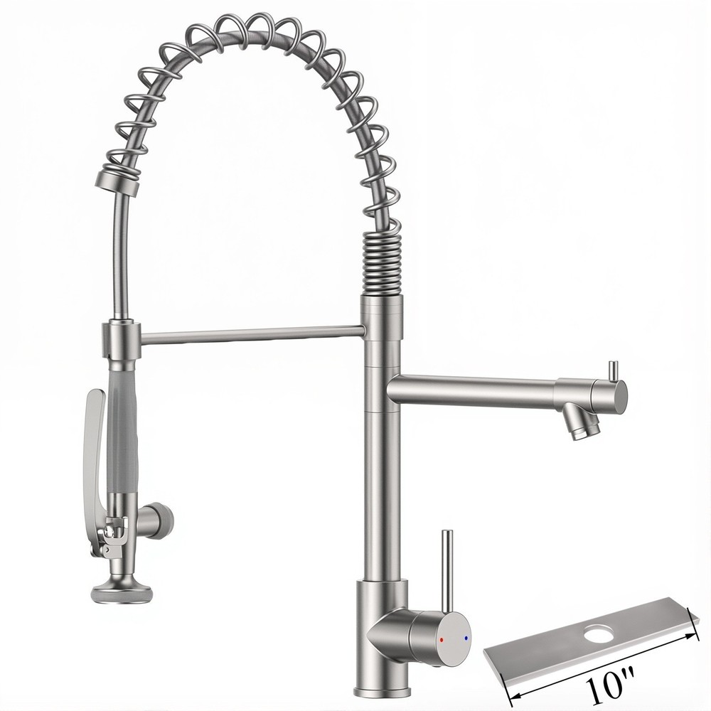 Kitchen Faucet Pull Down Sprayer Single Handle Commercial Double-Head Mixer Tap