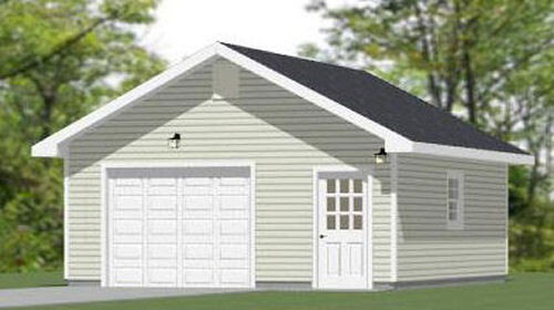 20x24 1-Car Garage -- 480 sq ft -- PDF Floor Plan -- Model 3A