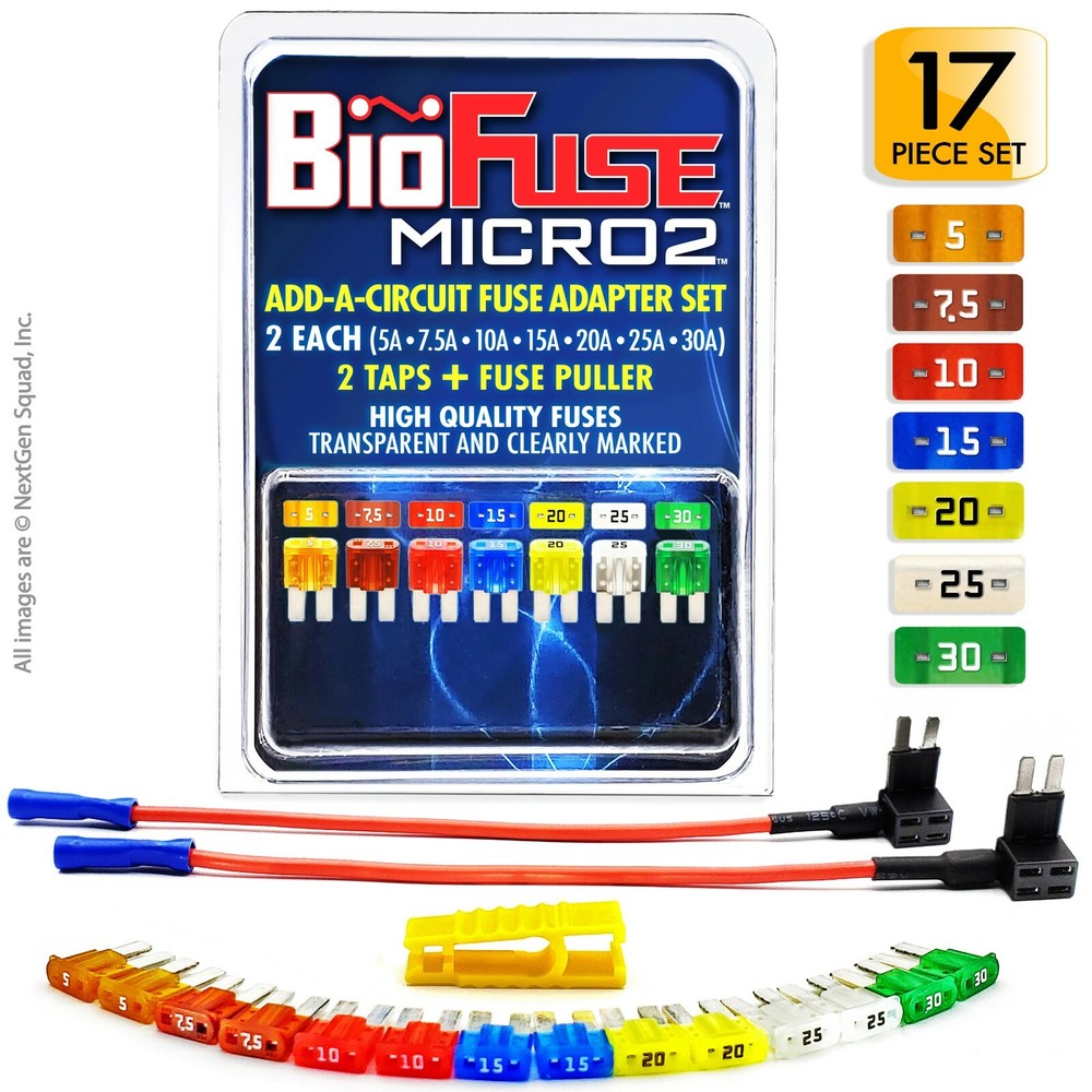BioFuse® Micro2 Add Circuit Fuse Tap Adapter Set - 2 Holders - 14 Fuses + puller