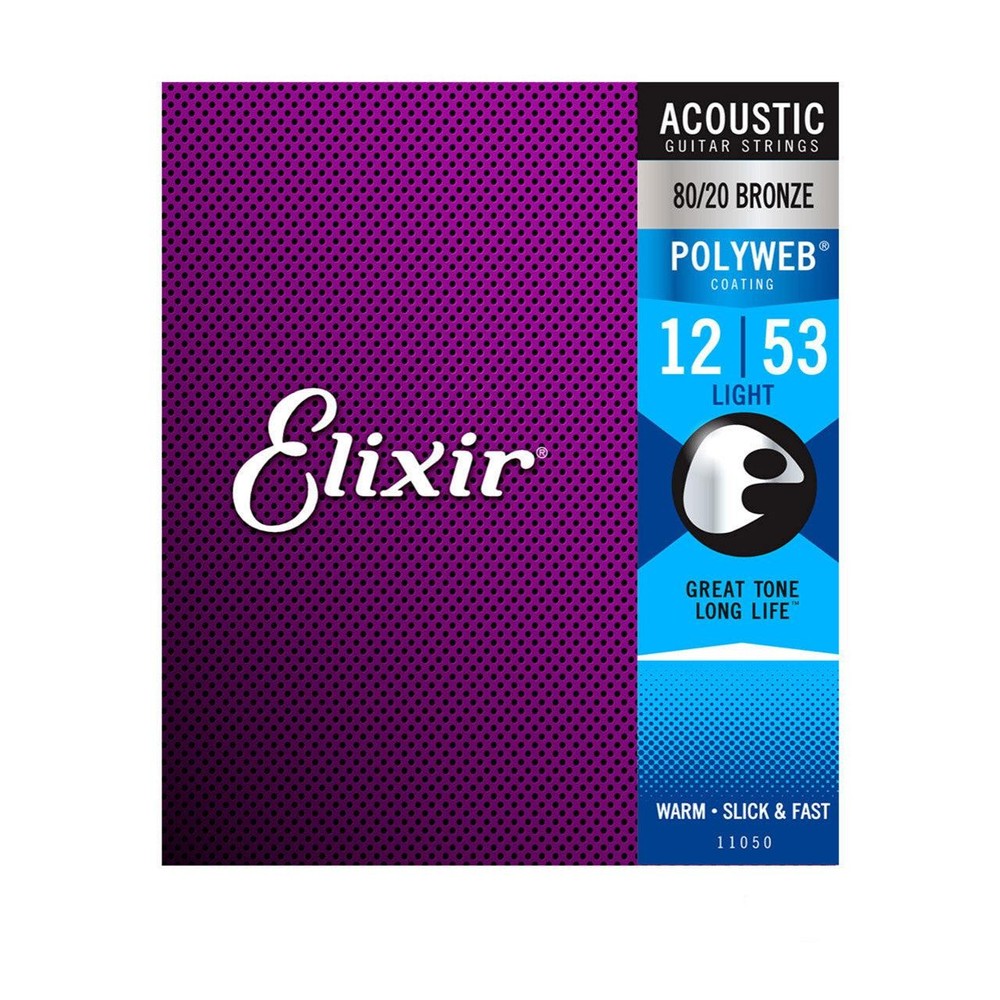 Used Elixir Light Acoustic 80/20 Bronze with POLYWEB® Coating