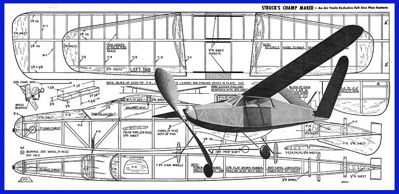 Model Airplane Plans (FF): CHAMPMAKER 24" Rubber-Powered by Henry Struck