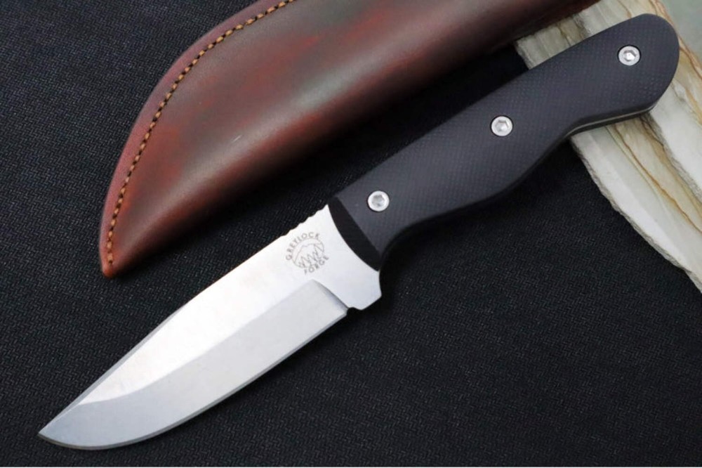 Greylock Forge Knives Fixed Blade - Black Anodized Aluminum Handle / Stonewashed