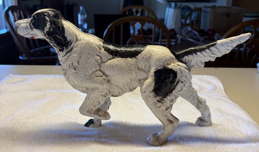 Vtg English Setter Pointer Cast Iron Doorstop