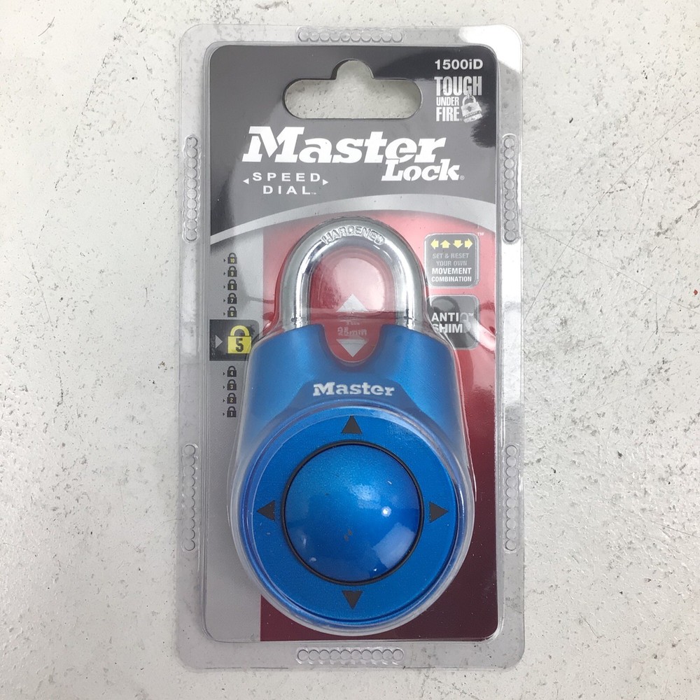 Master Lock Speed Dial Resettable Combination 1500iD Directional Movement Blue