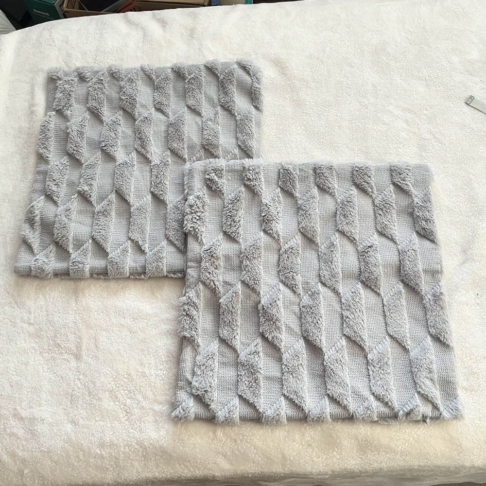 Cushion Covers with Wave Pattern on both sides Comfortable Pillowcase Dark Grey