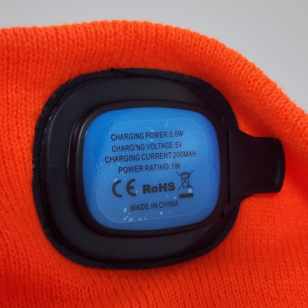 Beanie Hat - Orange LED Light-Up