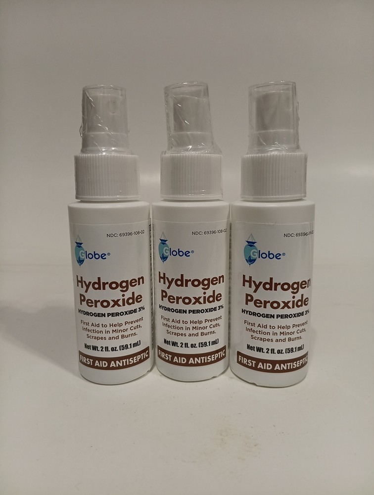 Globe Hydrogen Peroxide 3% First Aid Antiseptic Topical Solution Spray  3 Pack