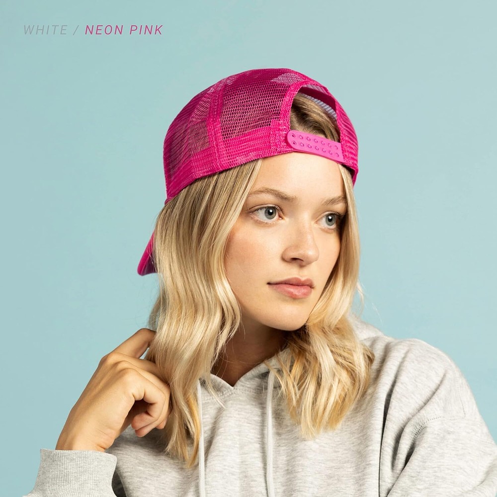 Classic Foam Trucker Hat Summer Mesh Rope Cap Solid Two One Size, White/Aqua